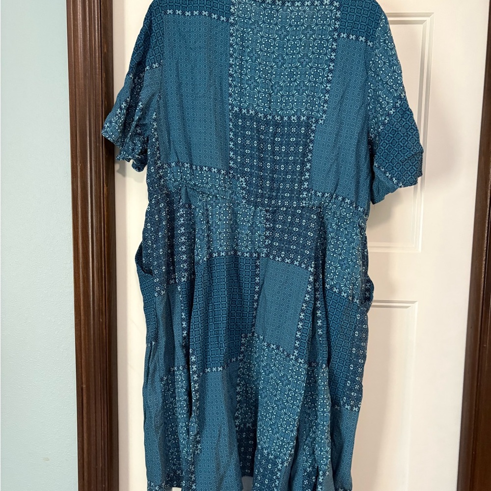 Torrid Blue Patchwork Midi Dress - image 2